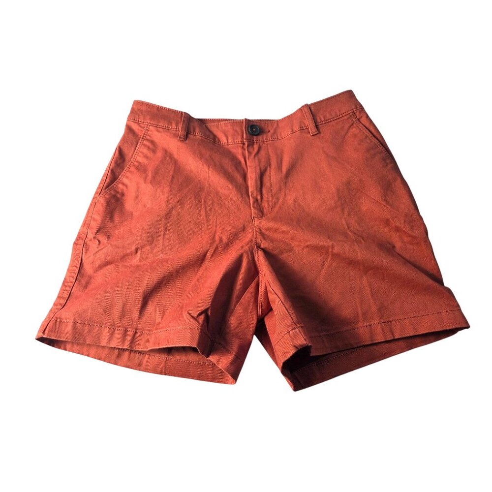 Amazon Essentials Womens Brick Red Cotton Casual Shorts*Size 6*With Pockets*NWT